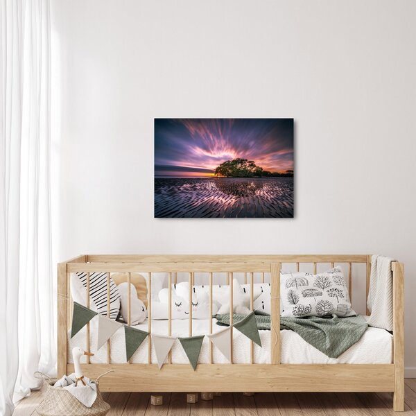 Slika plaže pri zalasku sunca (70x50 cm)