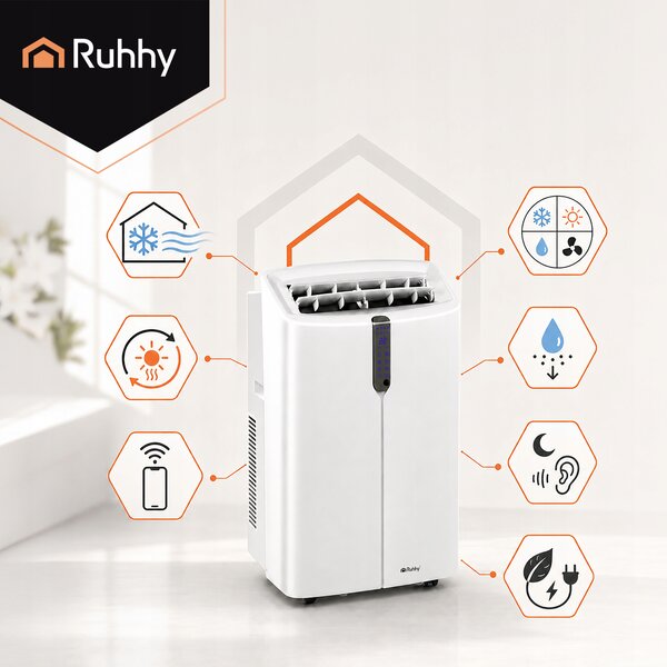 4u1 3.5kw prijenosni klima uređaj wifi grijanje i odvlaživanje 12000btu - 2612652