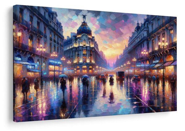 Slika slikarski pogled na večernji Pariz