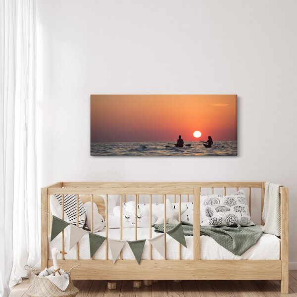 Slika kanuista pri zalasku sunca (120x50 cm)