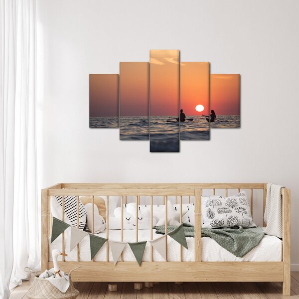 Slika kanuista pri zalasku sunca (150x105 cm)