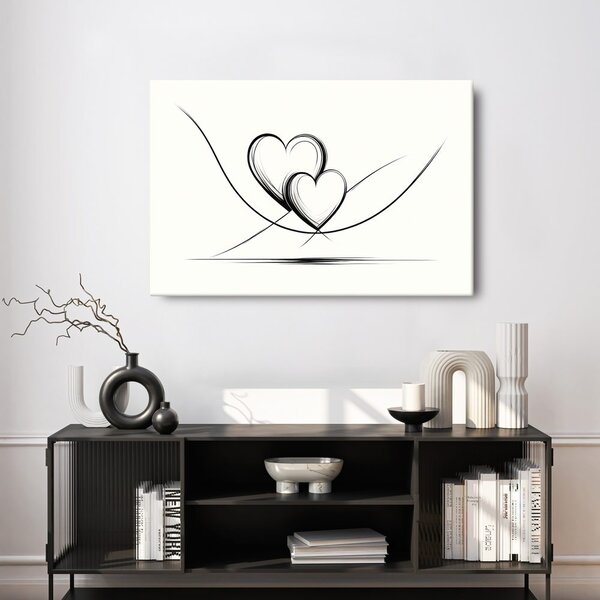 Slika isprepletena srca u linijama