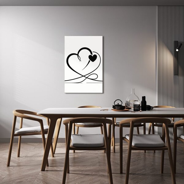 Slika minimalistička crna srca