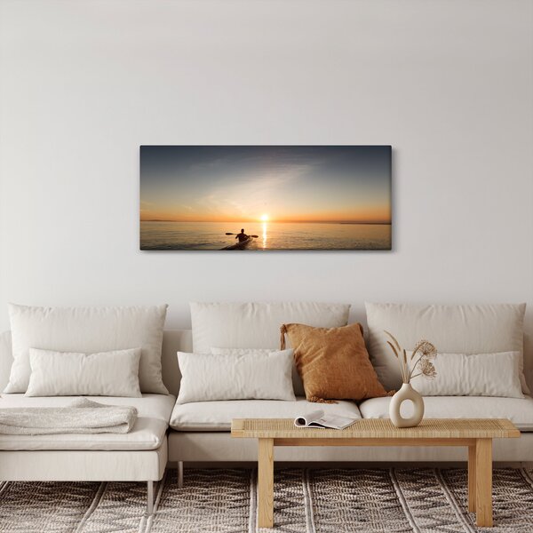 Slika kanuista pri zalasku sunca (120x50 cm)