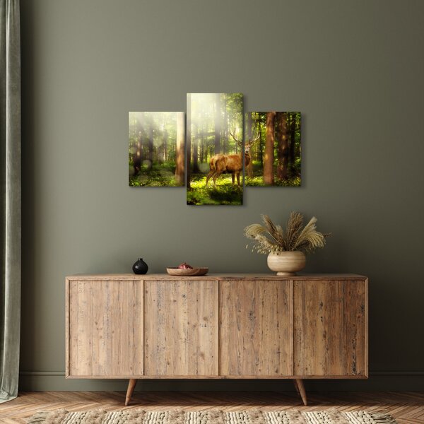 Slika jelena u šumi (90x60 cm)