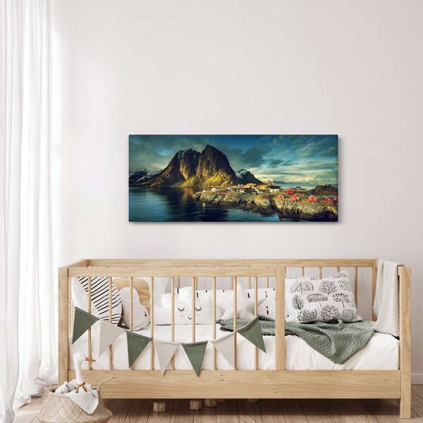 Slika ribarskog sela u Norveškoj (120x50 cm)