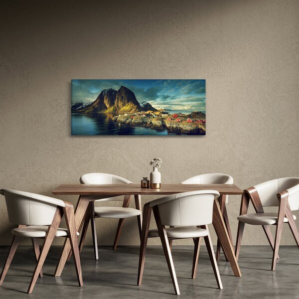 Slika ribarskog sela u Norveškoj (120x50 cm)