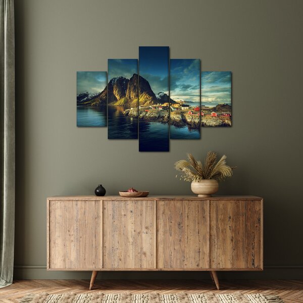 Slika ribarskog sela u Norveškoj (150x105 cm)