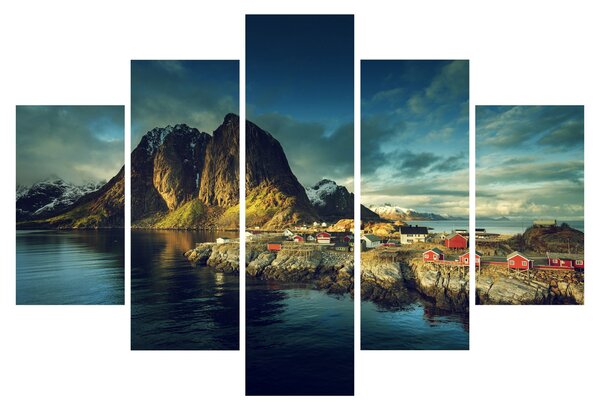 Slika ribarskog sela u Norveškoj (150x105 cm)