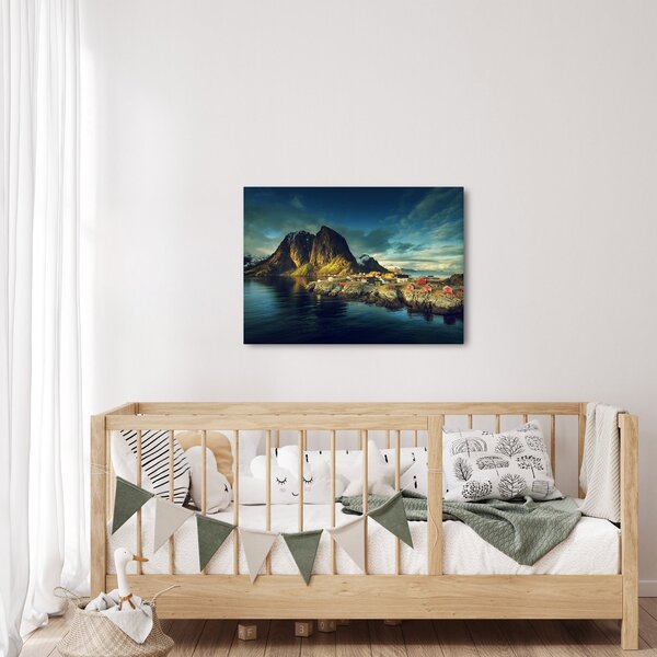 Slika ribarskog sela u Norveškoj (70x50 cm)