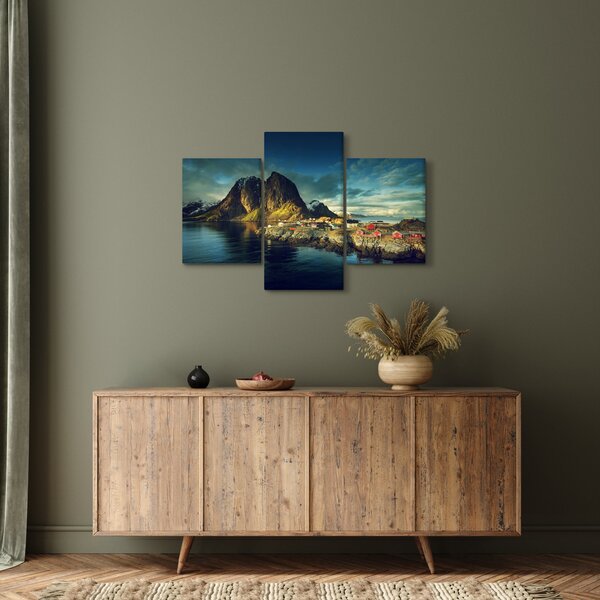 Slika ribarskog sela u Norveškoj (90x60 cm)