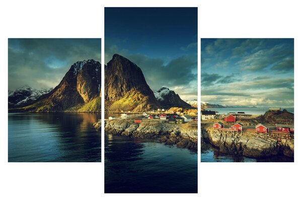 Slika ribarskog sela u Norveškoj (90x60 cm)