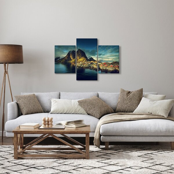 Slika ribarskog sela u Norveškoj (90x60 cm)