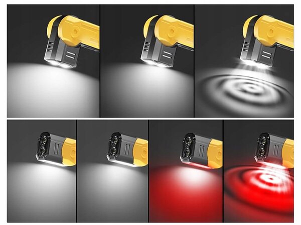 3 u 1 cob led baterija. magnetska radionička lampa powerbank usb lcd kuka žuta