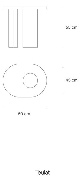 Pomoćni stol u dekoru jasena 45x60 cm Nori – Teulat