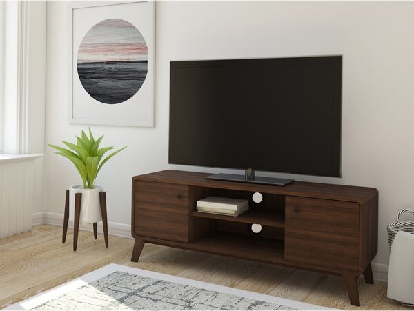 Smeđa TV komoda u dekoru oraha 140x53 cm Caitlin – Støraa