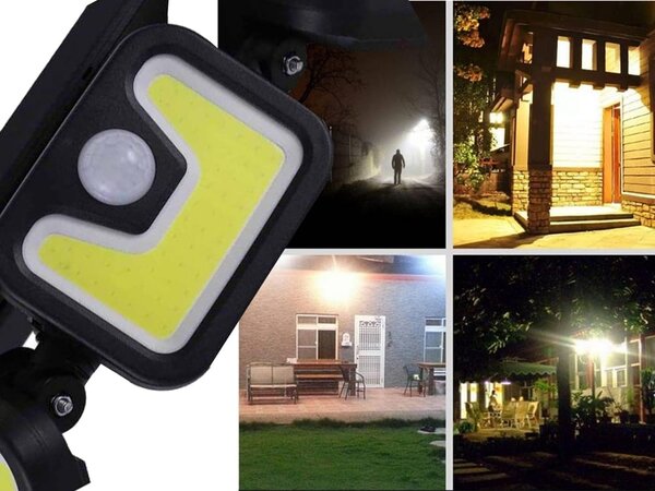 100 led cob solarna zidna svjetiljka sa senzorom pokreta 2400 mah ip67 daljinskim upravljačem