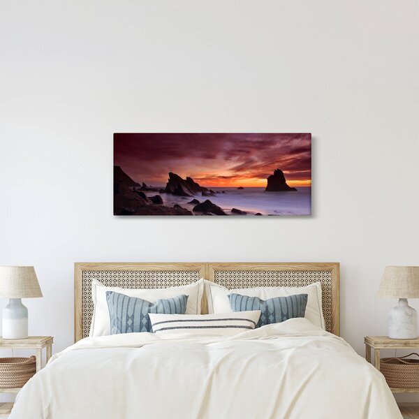 Slika zalaska sunca na obali (120x50 cm)