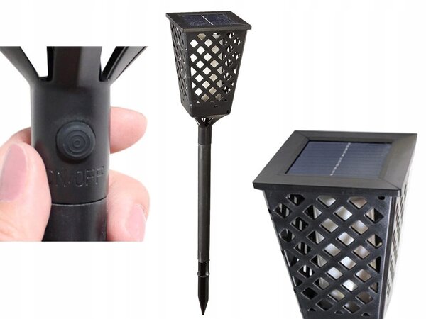 Solarna vrtna podna led lampa s efektom gorućeg plemena 107cm