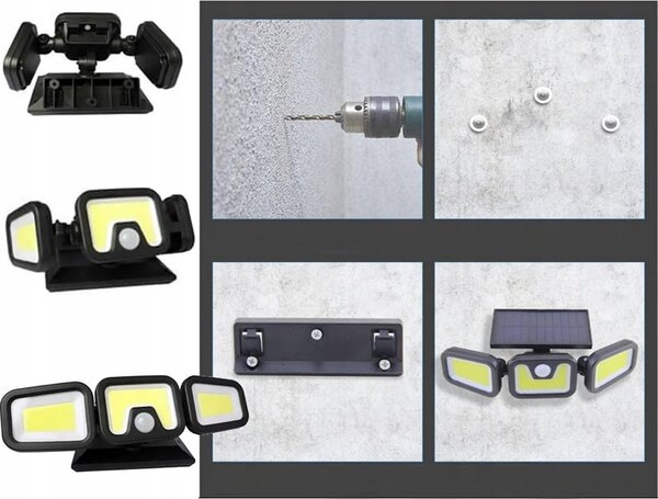 100 led cob solarna zidna svjetiljka sa senzorom pokreta 2400 mah ip67 daljinskim upravljačem