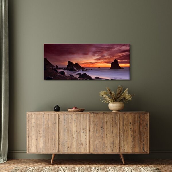 Slika zalaska sunca na obali (120x50 cm)