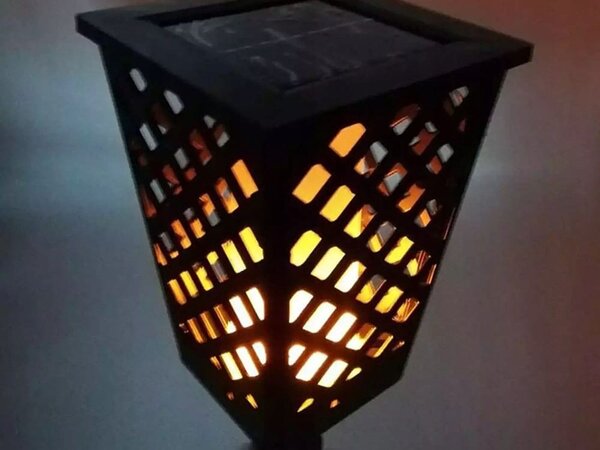 Solarna vrtna podna led lampa s efektom gorućeg plemena 107cm