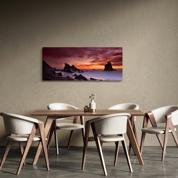Slika zalaska sunca na obali (120x50 cm)