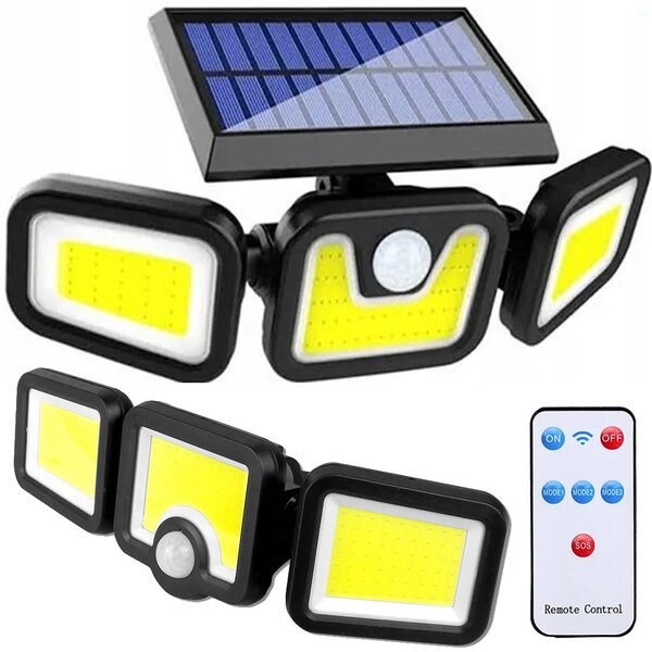 100 led cob solarna zidna svjetiljka sa senzorom pokreta 2400 mah ip67 daljinskim upravljačem