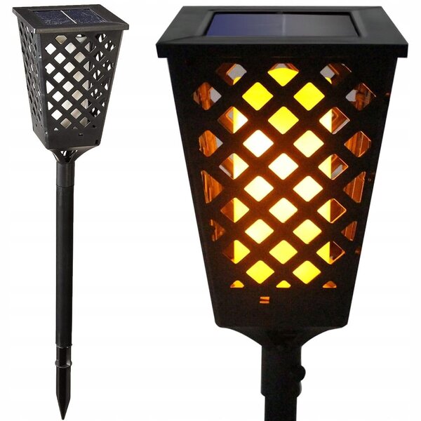 Solarna vrtna podna led lampa s efektom gorućeg plemena 107cm