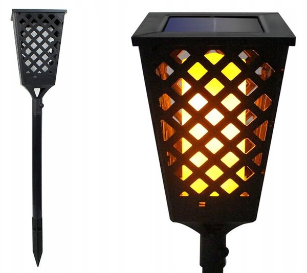 Solarna vrtna podna led lampa s efektom gorućeg plemena 107cm