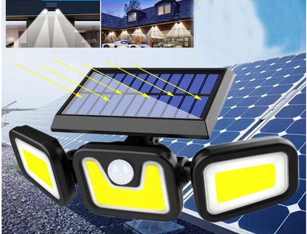 100 led cob solarna zidna svjetiljka sa senzorom pokreta 2400 mah ip67 daljinskim upravljačem