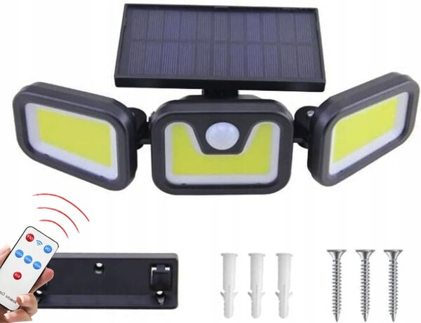 100 led cob solarna zidna svjetiljka sa senzorom pokreta 2400 mah ip67 daljinskim upravljačem