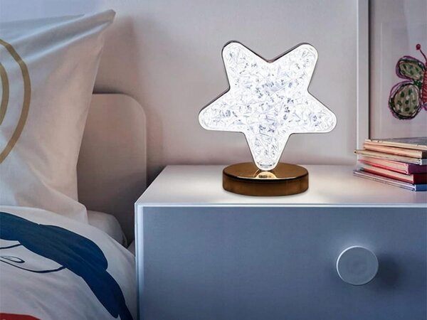 Led rgb baterija. kristalna ukrasna noćna lampa usb 17cm zvijezda