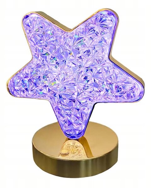 Led rgb baterija. kristalna ukrasna noćna lampa usb 17cm zvijezda