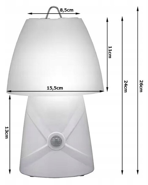 Led rgb baterija. noćna stolna ručna lampa sa senzorom pokreta usb bijela