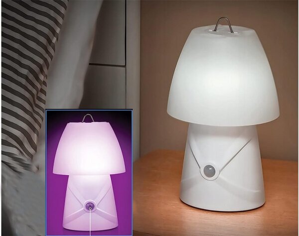 Led rgb baterija. noćna stolna ručna lampa sa senzorom pokreta usb bijela