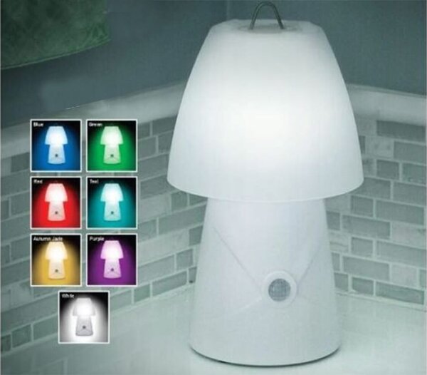 Led rgb baterija. noćna stolna ručna lampa sa senzorom pokreta usb bijela