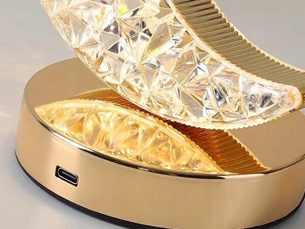 Led rgb baterija. kristalna ukrasna noćna lampa usb 18cm mjesec