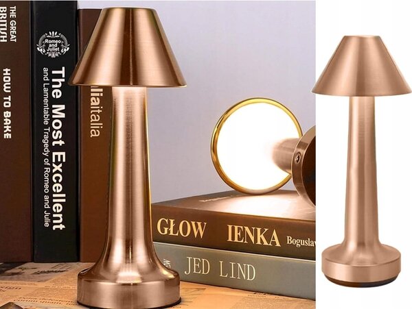 Ledena metalna baterija. 1500mah osjetljiva na dodir stolna lampa USB 3 boje osvjetljenja bakar
