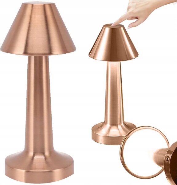 Ledena metalna baterija. 1500mah osjetljiva na dodir stolna lampa USB 3 boje osvjetljenja bakar