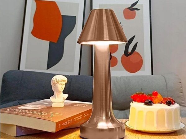 Ledena metalna baterija. 1500mah osjetljiva na dodir stolna lampa USB 3 boje osvjetljenja bakar