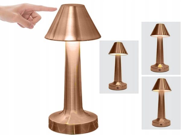 Ledena metalna baterija. 1500mah osjetljiva na dodir stolna lampa USB 3 boje osvjetljenja bakar