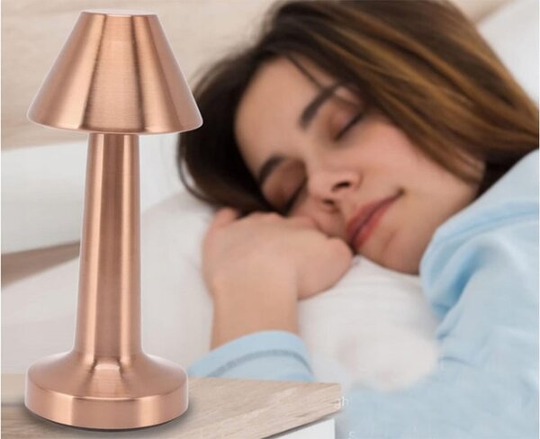 Ledena metalna baterija. 1500mah osjetljiva na dodir stolna lampa USB 3 boje osvjetljenja bakar