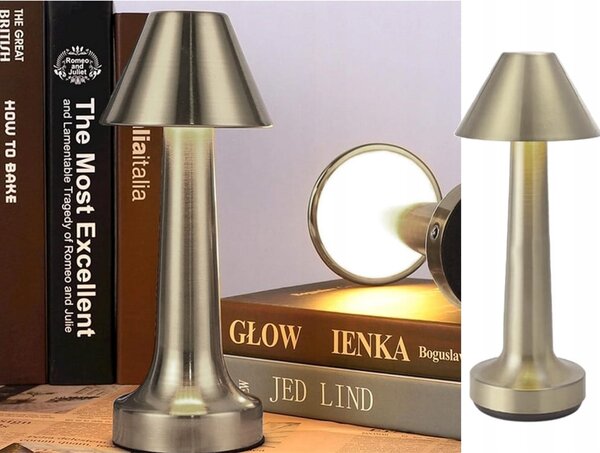Ledena metalna baterija. 1500mah stolna lampa na dodir usb 3 boje osvjetljenja srebrna