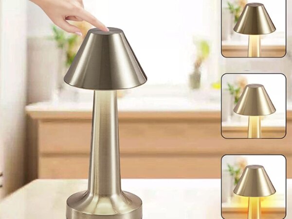 Ledena metalna baterija. 1500mah stolna lampa na dodir usb 3 boje osvjetljenja srebrna