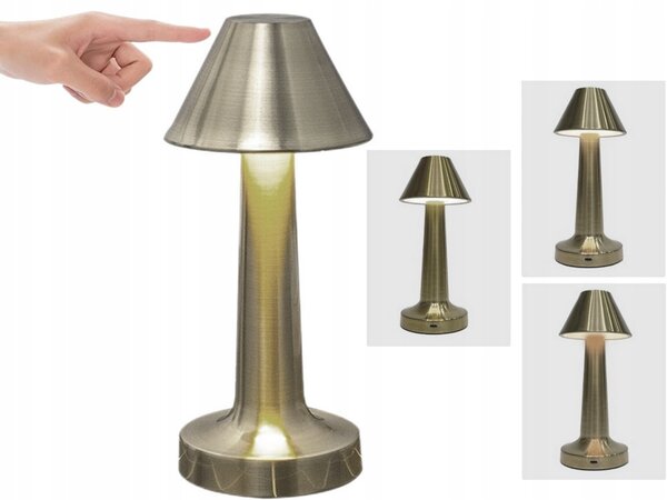Ledena metalna baterija. 1500mah stolna lampa na dodir usb 3 boje osvjetljenja srebrna