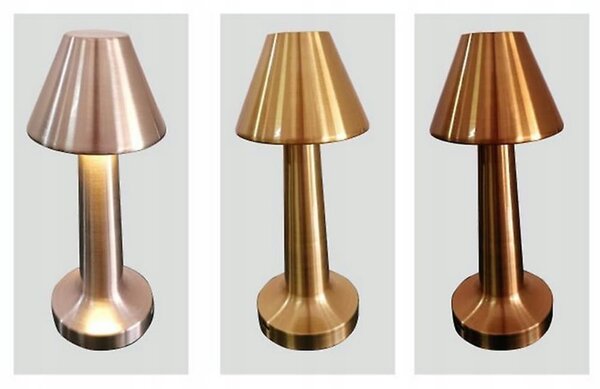 Ledena metalna baterija. 1500mah osjetljiva na dodir stolna lampa USB 3 boje osvjetljenja bakar