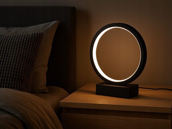 Led okrugla stolna lampa 3 boje svjetla usb 23cm crna