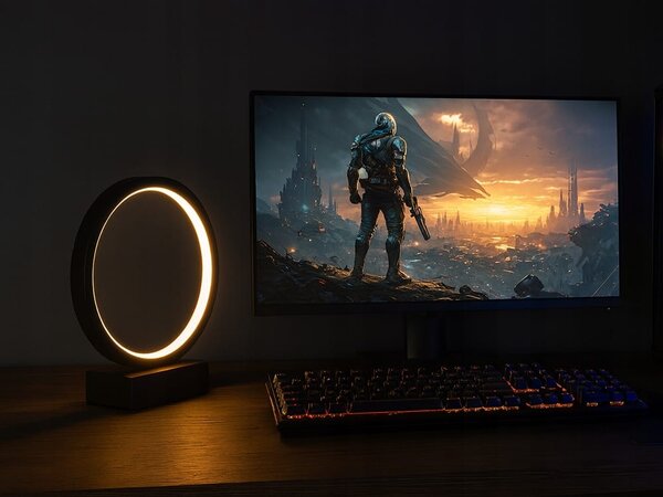Led okrugla stolna lampa 3 boje svjetla usb 23cm crna