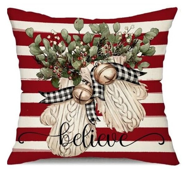 Božićna navlaka za jastuk BELIEVE 45x45 cm, crvena